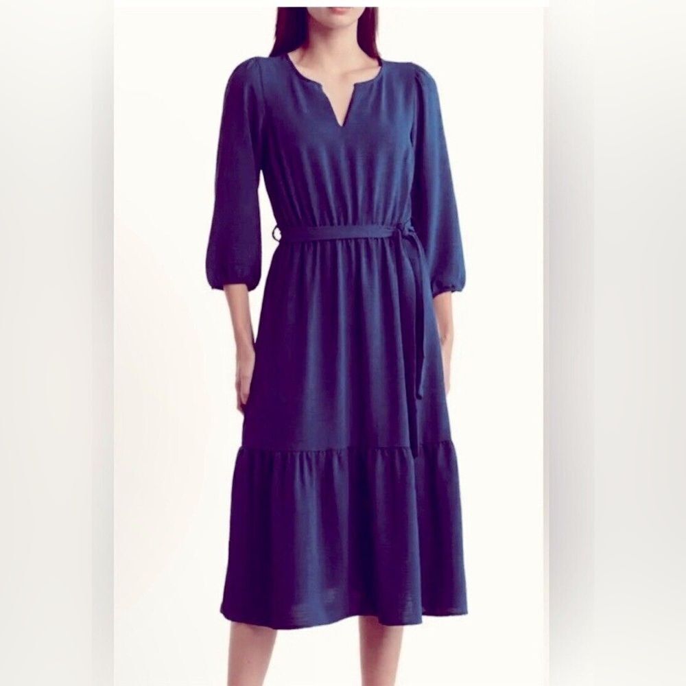Brand New Lucky Brand Parachute Purple Tie Midi Flowy Dress Medium